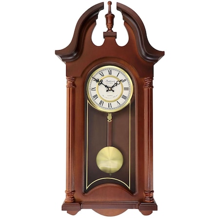 Clock King 27 in. Delphine Chiming Pendulum Wall Clock, Mahogany CL3584955
